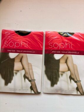 Sophi Women's One Size Black Pantyhose - 2 Packs